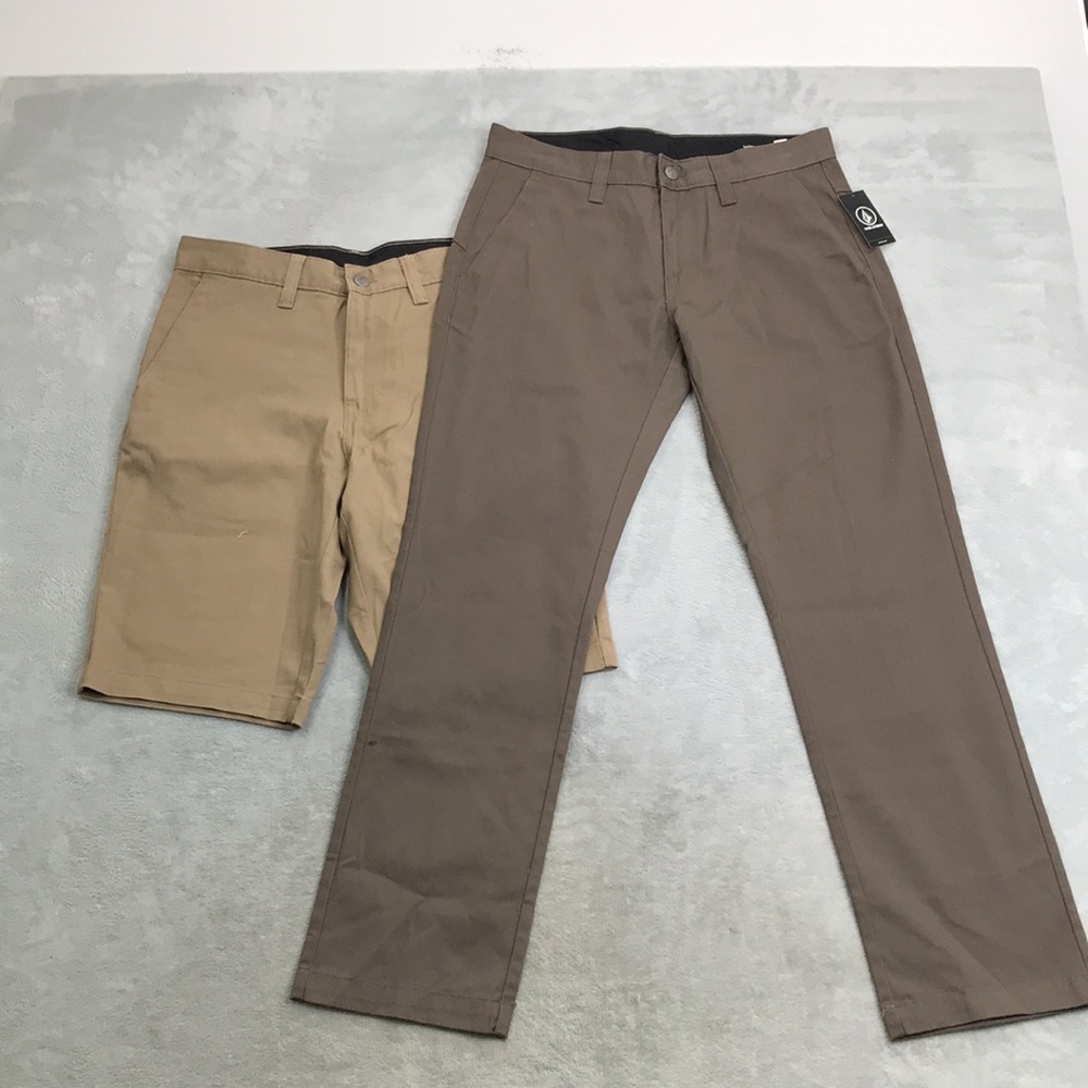 Volcom Men's Pants & Shorts Bundle Size 29 Brown and Tan New